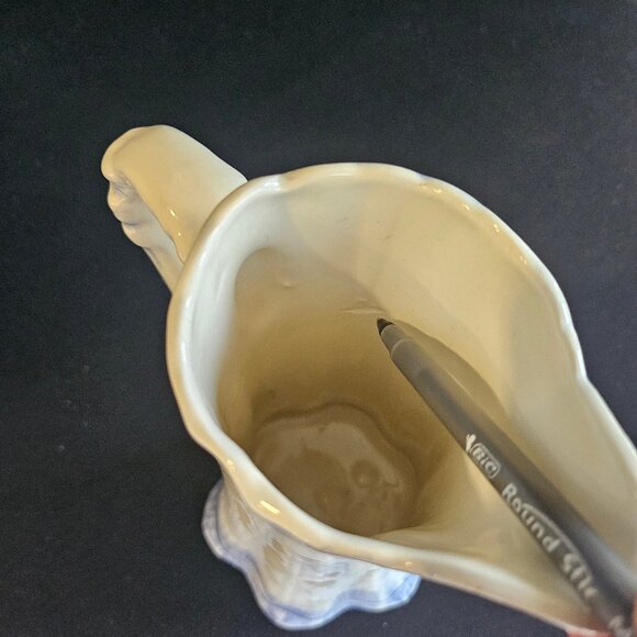 Vintage Cramer Mold Handmade Art Pottery Pitcher Vase Transferware 9.5" Tall - Picture 7 of 10